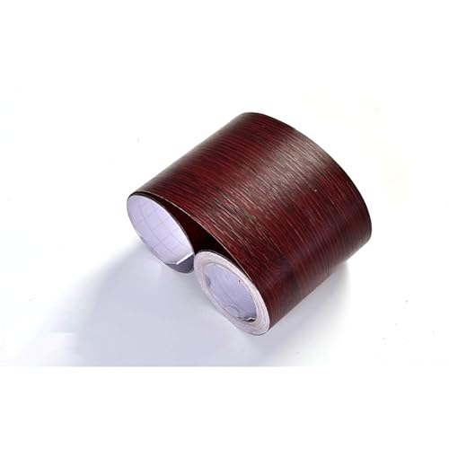 XIFUHUI Holzmaserungs-Reparaturband, 10 m x 10 cm, Wände Kantenaufkleber PVC Selbstklebendes Holzmaserungs-Reparaturband Furnierkantenstreifen für Tische Wände Stühle Ecktische (Dunkelbraun) von XIFUHUI