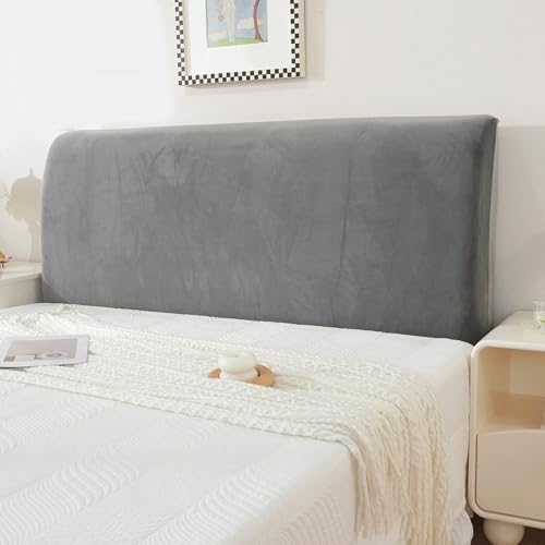 XIFUHUI Samt Bett Kopfteil Bezug Weicher Staubdicht Dehnbare Kopfteilbezug Abnehmbarer Waschbar Kratzfester für gepolsterte Schlafzimmer Kopfteil von XIFUHUI