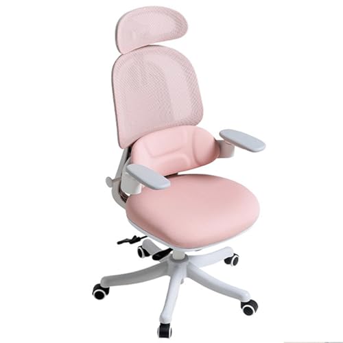 Computerstuh Drehstuhl Gaming Stuhl,Einstellbarer Lendenstütze mit Rollen & Armlehne einfache Montage mit Hoher Rückenlehne for Büro and Home Office Chair(Pink) von XIGOUZIQU