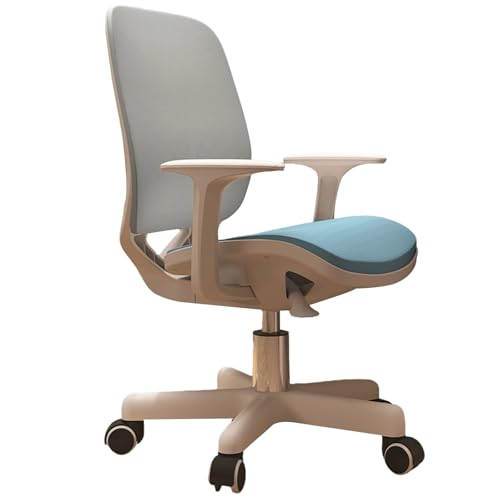 Computerstuh Schreibtischstuhl mit Rollen & Armlehne einfache Montage weiche Lordosenstütze, for Büro and Home Office Chair for Die Arbeit(Blue) von XIGOUZIQU
