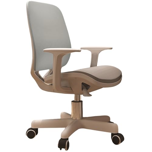 Computerstuh Schreibtischstuhl mit Rollen & Armlehne einfache Montage weiche Lordosenstütze, for Büro and Home Office Chair for Die Arbeit(Gray) von XIGOUZIQU