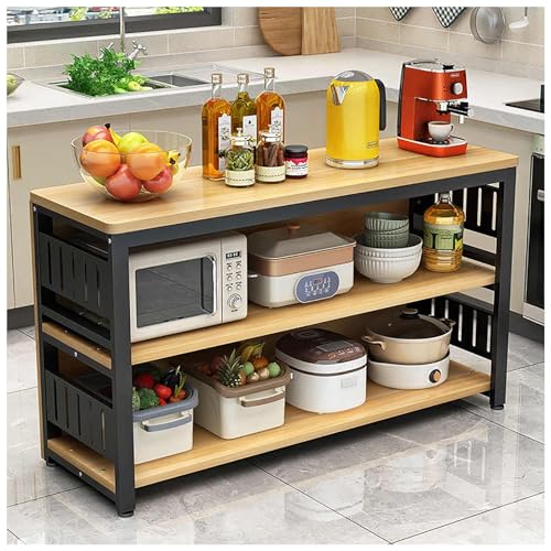 Modernes Schrank-Sideboard, Buffetschrank, Mueble Cocina, Speisekammertisch, Mikrowellen-Lagerregal, offene Regale zur einfachen Aufbewahrung verschiedener Gegenstände(160x40cm/62.99x15.75in) von XIGOUZIQU
