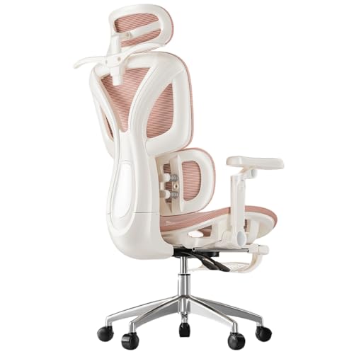 XIGOUZIQU Atmungsaktiver Mesh-Stuhl,Bürostuhl Ergonomisch, for gesundes Sitzen mit Lendenwirbelstütze Rückenschonend Stretch Mesh Rückenlehne gepolsterte Sitzfläche(Pink2) von XIGOUZIQU
