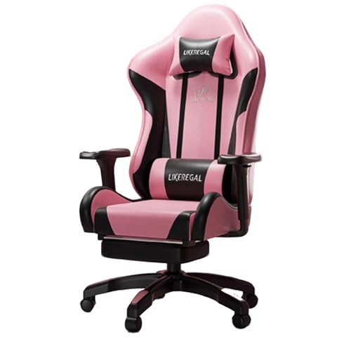 XIGOUZIQU Bürostuhl Ergonomisch, Office Chair Stuhl for Arbeitszimmer Gaming Stuhl, for gesundes Sitzen ergonomisch mit Adaptiv Lordosenstütze(Pink) von XIGOUZIQU