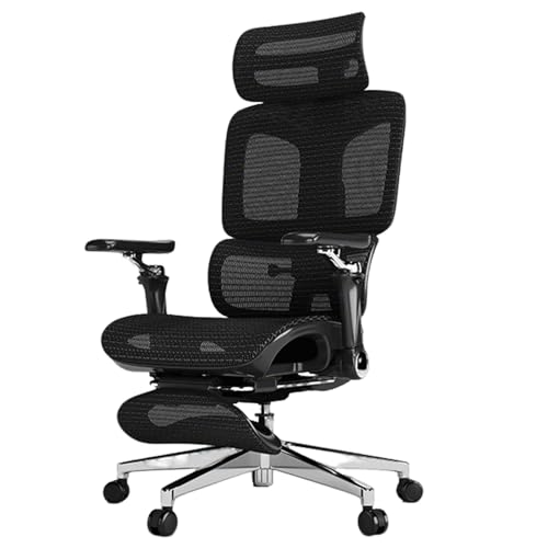 XIGOUZIQU Bürostuhl Ergonomisch,Atmungsaktiver Mesh-Stuhl, ComputerstuhEinstellbarer LendenstützeStretch Mesh Rückenlehne mit Rollen & Armlehne mit Hoher Rückenlehne(Black2) von XIGOUZIQU