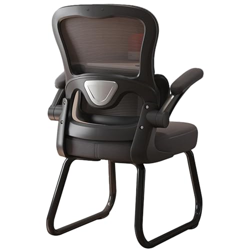 XIGOUZIQU Bürostuhl Ergonomisch,Computerstuh Stretch Mesh Rückenlehne mit Hochklappbaren Armlehnen, ohne Kopfstütze for maximale Bewegungsfreiheit gepolsterte Sitzfläche(Black1) von XIGOUZIQU