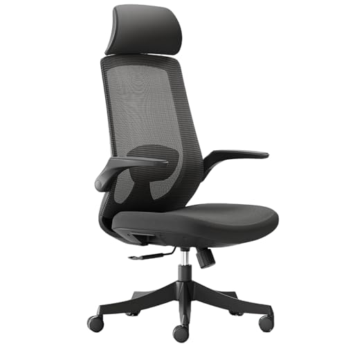 XIGOUZIQU Bürostuhl Ergonomisch,Netzstuhl Computerstuh for gesundes Sitzen for gesundes Sitzen Stretch Mesh Rückenlehne mit Rollen & Armlehne for Büro Heim Gaming(Black) von XIGOUZIQU