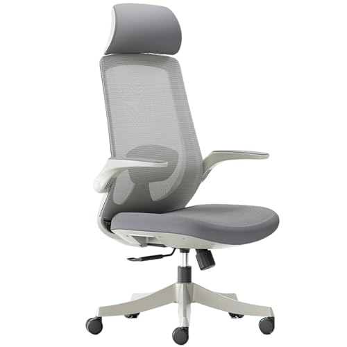 XIGOUZIQU Bürostuhl Ergonomisch,Netzstuhl Computerstuh for gesundes Sitzen for gesundes Sitzen Stretch Mesh Rückenlehne mit Rollen & Armlehne for Büro Heim Gaming(Gray) von XIGOUZIQU