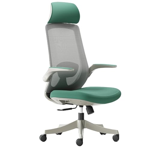 XIGOUZIQU Bürostuhl Ergonomisch,Netzstuhl Computerstuh for gesundes Sitzen for gesundes Sitzen Stretch Mesh Rückenlehne mit Rollen & Armlehne for Büro Heim Gaming(Green) von XIGOUZIQU