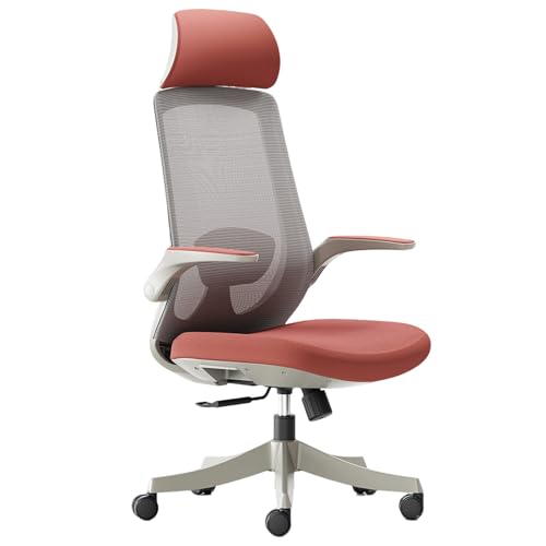 XIGOUZIQU Bürostuhl Ergonomisch,Netzstuhl Computerstuh for gesundes Sitzen for gesundes Sitzen Stretch Mesh Rückenlehne mit Rollen & Armlehne for Büro Heim Gaming(Red) von XIGOUZIQU