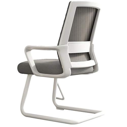 XIGOUZIQU Computerstuh Atmungsaktiver Mesh-Stuhl, for gesundes Sitzen ohne Kopfstütze for maximale Bewegungsfreiheit festen Armlehnen einfache Montage for Büro Heim Gaming(White) von XIGOUZIQU