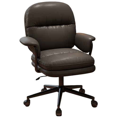 XIGOUZIQU Computerstuh Drehstuhl Schreibtischstuhl ohne Kopfstütze for maximale Bewegungsfreiheit for gesundes Sitzen mit Rollen & Armlehne for Schlafzimmer/Büro for Die Arbeit(Dark Gray) von XIGOUZIQU
