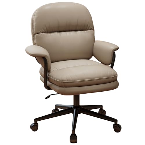 XIGOUZIQU Computerstuh Drehstuhl Schreibtischstuhl ohne Kopfstütze for maximale Bewegungsfreiheit for gesundes Sitzen mit Rollen & Armlehne for Schlafzimmer/Büro for Die Arbeit(Light Gray) von XIGOUZIQU