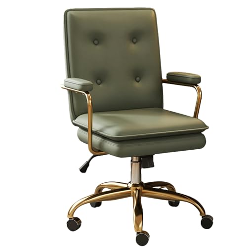 XIGOUZIQU Computerstuh Drehstuhl ohne Kopfstütze for maximale Bewegungsfreiheit mit Lordosenstütze,einfache Montage for gesundes Sitzen for das Homeoffice for Büro Heim Gaming(Green) von XIGOUZIQU