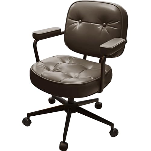 XIGOUZIQU Computerstuh Schminkstuhl ohne Kopfstütze for maximale Bewegungsfreiheit mit Rollen & Armlehne geeignet for Zuhause,einfache Montage mit breitem Sitzkissen(Gray2) von XIGOUZIQU