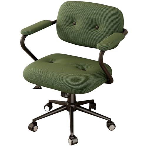 XIGOUZIQU Computerstuhl Home Office Chair Schreibtischstuhl ohne Kopfstütze for maximale Bewegungsfreiheit festen Armlehnen & 360°-Rädern,einfache Montage Drehstuhl(Green) von XIGOUZIQU