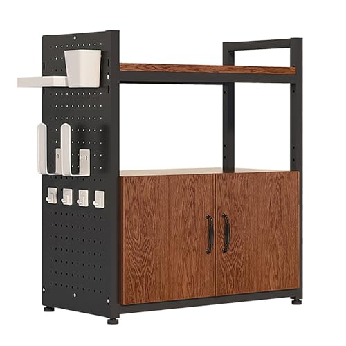 XIGOUZIQU Freistehendes Küchenregal, Bäckerregal mit Lagerschrank, Küchenvorratsschrank, Regal-Organizer mit Haken, Sideboard-/Buffetschränke(A,70cm (27.56in)) von XIGOUZIQU