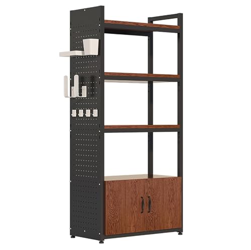 XIGOUZIQU Freistehendes Küchenregal, Bäckerregal mit Lagerschrank, Küchenvorratsschrank, Regal-Organizer mit Haken, Sideboard-/Buffetschränke(C,60cm (23.62in)) von XIGOUZIQU