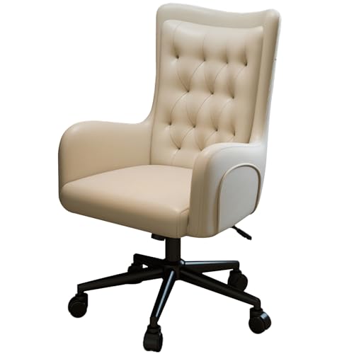 XIGOUZIQU Home Office Chair Schreibtischstuhl for gesundes Sitzen gepolsterte Sitzfläche, mit Rollen & Armlehne - einfache Montage mit breitem Sitzkissen, for Schlafzimmer/Büro(Gray) von XIGOUZIQU