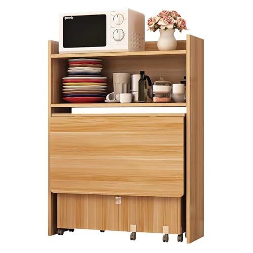 XIGOUZIQU Klappbarer Esstisch, Kaffeebars/Sideboard mit Stauraum, Buffetküche, 2-in-1 klappbarer, ausziehbarer Tisch for kleine Wohnungen und Studios; Gewürzregal for den Schrank(A,S) von XIGOUZIQU