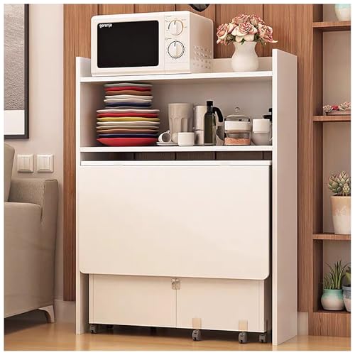 XIGOUZIQU Klappbarer Esstisch, Kaffeebars/Sideboard mit Stauraum, Buffetküche, 2-in-1 klappbarer, ausziehbarer Tisch for kleine Wohnungen und Studios; Gewürzregal for den Schrank(B,S) von XIGOUZIQU