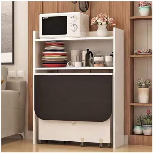 XIGOUZIQU Klappbarer Esstisch, Kaffeebars/Sideboard mit Stauraum, Buffetküche, 2-in-1 klappbarer, ausziehbarer Tisch for kleine Wohnungen und Studios; Gewürzregal for den Schrank(C,S) von XIGOUZIQU