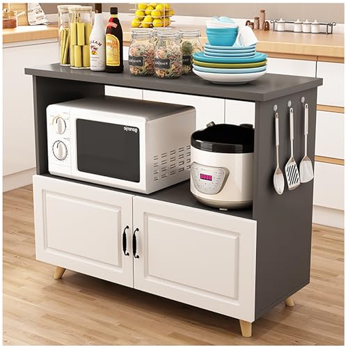 XIGOUZIQU Kücheninsel mit Schränken, Buffetschrank mit Stauraum, Sideboard mit Anrichte, Bäckerregal, Stauraumschränke for Esszimmer, Küche, Wohnzimmer (Vorratsschrank)(A,110x40cm/43.3x15.75in) von XIGOUZIQU