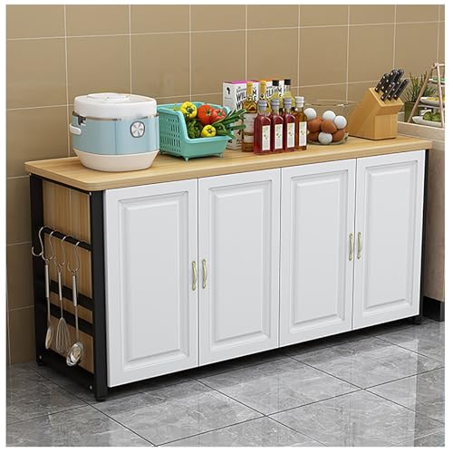 XIGOUZIQU Küchenvorratsschrank, Kleiner Lagerschrank, Kücheninsel, Buffetschrank mit Lagerraum, großer Lagerraum, Vorbereitungstisch for zu Hause, Metallhalterung(150x50cm/59.06x19.69in) von XIGOUZIQU