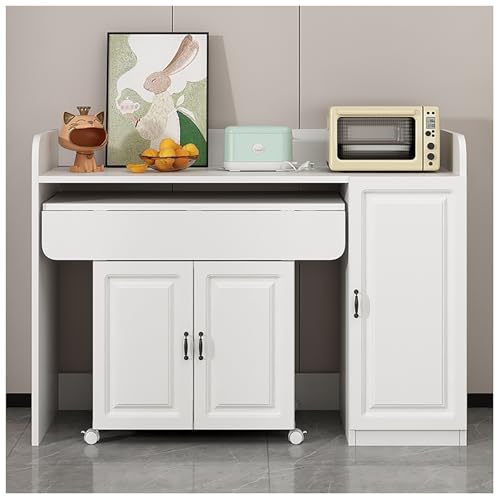 XIGOUZIQU Moderner, Abnehmbarer, klappbarer ESS-/Kaffeebartisch, Lagerschrank for den Innenbereich, Buffetküche, mobiler Esstisch, ausziehbarer, vielseitiger Tisch for kleine Räume(C) von XIGOUZIQU