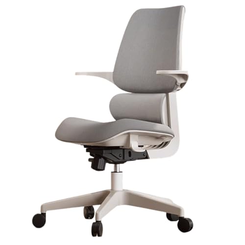 XIGOUZIQU Netzstuhl Schreibtischstuhl Atmungsaktiver Mesh-Stuhl, Höhenverstellbarer Chefsessel Drehstuhl,ergonomisch mit Adaptiv Lordosenstütze, mit Rollen & Armlehne(Gtay) von XIGOUZIQU