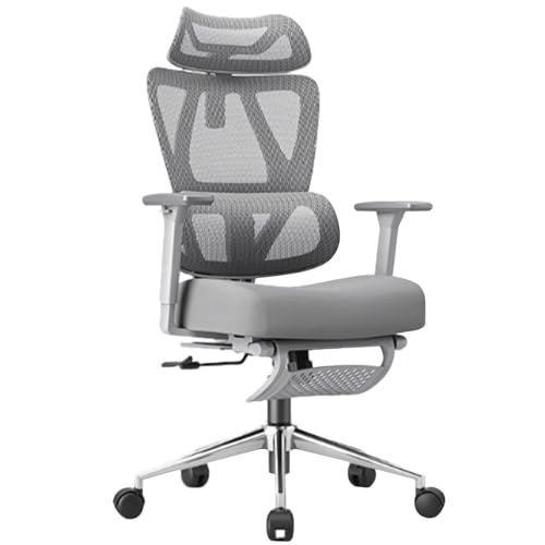 XIGOUZIQU PC Stuhl Gaming Stuhl,Bürostuhl Ergonomisch, mit Lendenwirbelstütze Rückenschonend mit Wippfunktion bis 135°für gesundes Sitzen einfache Montage(White1) von XIGOUZIQU
