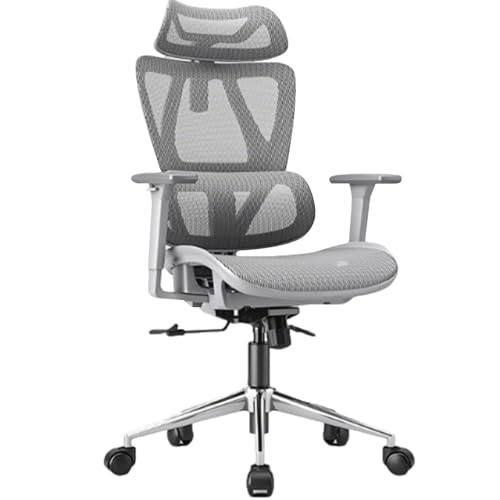XIGOUZIQU PC Stuhl Gaming Stuhl,Bürostuhl Ergonomisch, mit Lendenwirbelstütze Rückenschonend mit Wippfunktion bis 135°für gesundes Sitzen einfache Montage(White2) von XIGOUZIQU