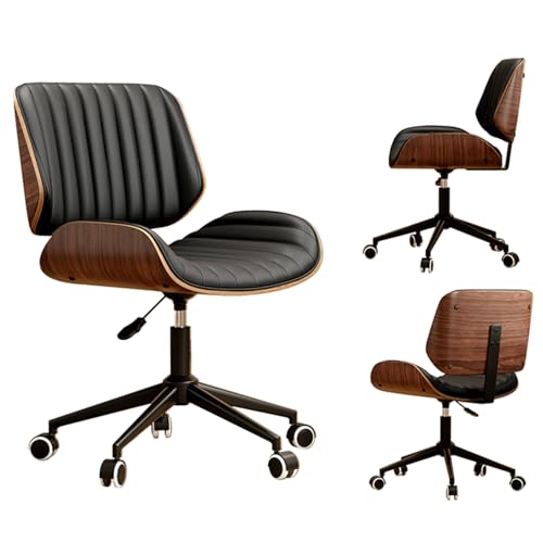 XIGOUZIQU PC Stuhl Schreibtischstuhl for gesundes Sitzen ohne Kopfstütze for maximale Bewegungsfreiheit gepolsterte Sitzfläche,einfache Montagefür Büro Heim Gaming(Black) von XIGOUZIQU