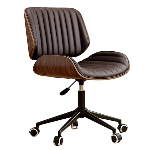 XIGOUZIQU PC Stuhl Schreibtischstuhl for gesundes Sitzen ohne Kopfstütze for maximale Bewegungsfreiheit gepolsterte Sitzfläche,einfache Montagefür Büro Heim Gaming(Brown) von XIGOUZIQU