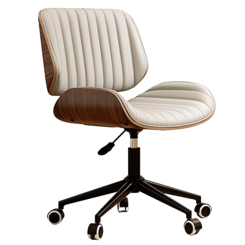 XIGOUZIQU PC Stuhl Schreibtischstuhl for gesundes Sitzen ohne Kopfstütze for maximale Bewegungsfreiheit gepolsterte Sitzfläche,einfache Montagefür Büro Heim Gaming(White) von XIGOUZIQU