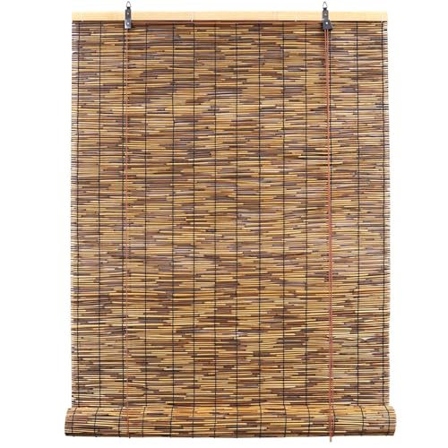 XIGOUZIQU Raffrollos für den Außenbereich, Bambus-Rollos, Bambus-Rollos, aufrollbar, Sonnenschutz, atmungsaktiv, für Innen- und Außenbereich, Veranda, Terrasse, Dekoration, Schatten (45 x 130 cm) von XIGOUZIQU