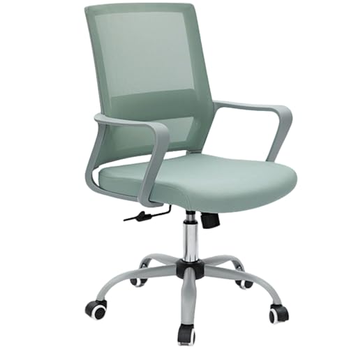 XIGOUZIQU Schreibtischstuhl Atmungsaktiver Mesh-Stuhl,Drehstuhl ohne Kopfstütze for maximale Bewegungsfreiheit Stretch Mesh Rückenlehne mit breitem Sitzkissen,für Büro(Green) von XIGOUZIQU