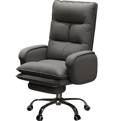XIGOUZIQU Schreibtischstuhl Bürostuhl Ergonomisch, PC Stuhl mit Lendenwirbelstütze Rückenschonen mit Rollen & Armlehne mit breitem Sitzkissen,mit Hoher Rückenlehnefür Büro Heim Gaming(Gray1) von XIGOUZIQU