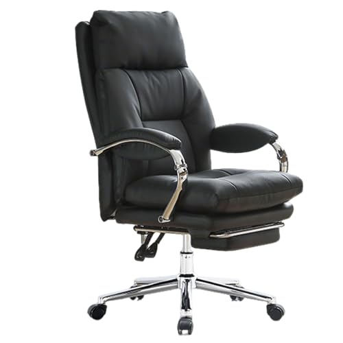 XIGOUZIQU Schreibtischstuhl Bürostuhl Ergonomisch, for gesundes Sitzen mit Lendenwirbelstütze Rückenschonend mit Rollen & Armlehne mit Hoher Rückenlehne(Black2) von XIGOUZIQU