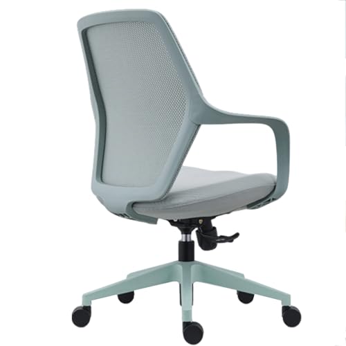 XIGOUZIQU Schreibtischstuhl Bürostuhl Ergonomisch, ohne Kopfstütze for maximale Bewegungsfreiheit mit Rollen & Armlehne weiche Lordosenstütze, Drehstuhl for Büro Heim Gaming(Blue) von XIGOUZIQU