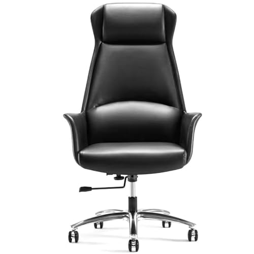 XIGOUZIQU Schreibtischstuhl Computerstuh Drehstuhlmit Hoher Rückenlehne for gesundes Sitzen gepolsterte Sitzfläche, for Büro Heim Gaming(Black1) von XIGOUZIQU