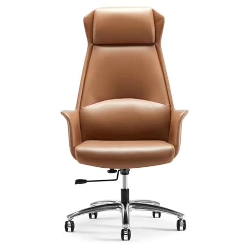 XIGOUZIQU Schreibtischstuhl Computerstuh Drehstuhlmit Hoher Rückenlehne for gesundes Sitzen gepolsterte Sitzfläche, for Büro Heim Gaming(Brown1) von XIGOUZIQU