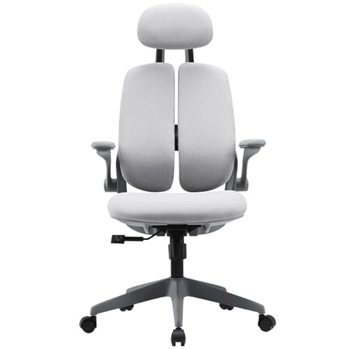 XIGOUZIQU Schreibtischstuhl Computerstuh Gaming Stuhl, mit Rollen & Armlehne Armlehnen verstellbar, mit Verstellbarer Kopfstütze for Büro Heim Gaming(Gray) von XIGOUZIQU