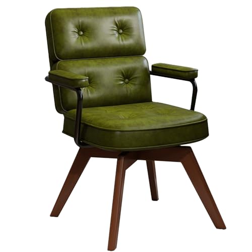 XIGOUZIQU Schreibtischstuhl Computerstuh gepolsterte Sitzfläche, festen Armlehnen weiche Lordosenstütze, mit breitem Sitzkissen, for Büro Heim Gaming(Green) von XIGOUZIQU