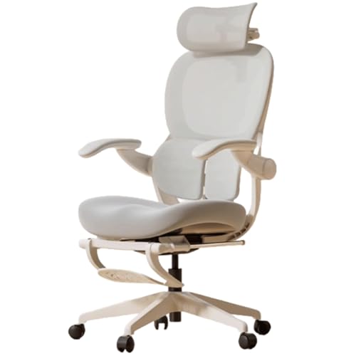 XIGOUZIQU Schreibtischstuhl Netzstuhl Computerstuh Home Office Chair mitVerstellbarerKopfstütze,Armlehnen,Lendenwirbelstütze,Drehstuhl Wippfunktion, gepolsterte Sitzfläche(Pink1) von XIGOUZIQU
