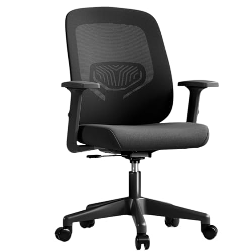 XIGOUZIQU Schreibtischstuhl Netzstuhl PC Stuhl for gesundes Sitzen mit Rollen & Armlehne mit breitem Sitzkissen,Für Die Arbeit, for Büro Heim Gaming(Black1) von XIGOUZIQU