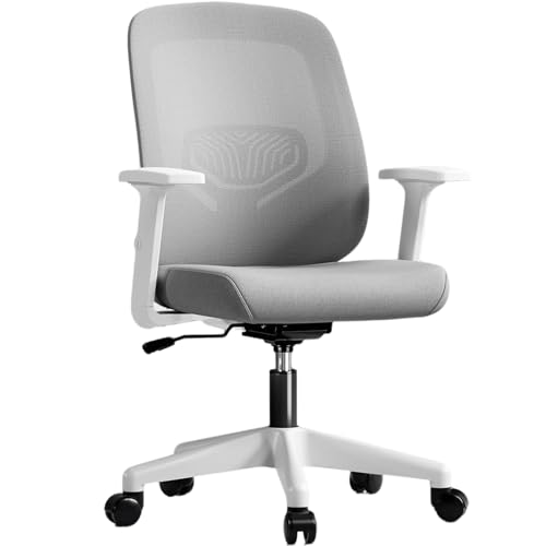 XIGOUZIQU Schreibtischstuhl Netzstuhl PC Stuhl for gesundes Sitzen mit Rollen & Armlehne mit breitem Sitzkissen,Für Die Arbeit, for Büro Heim Gaming(Gray1) von XIGOUZIQU