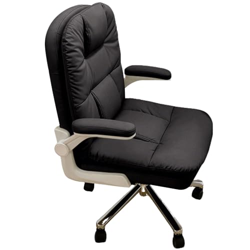 XIGOUZIQU Schreibtischstuhl Stuhl for Arbeitszimmer Gaming-Stuhl, gepolsterte Sitzfläche, mit Rollen & Armlehne weiche Lordosenstütze, for Schlafzimmer/Büro for Die Arbeit(Black2) von XIGOUZIQU