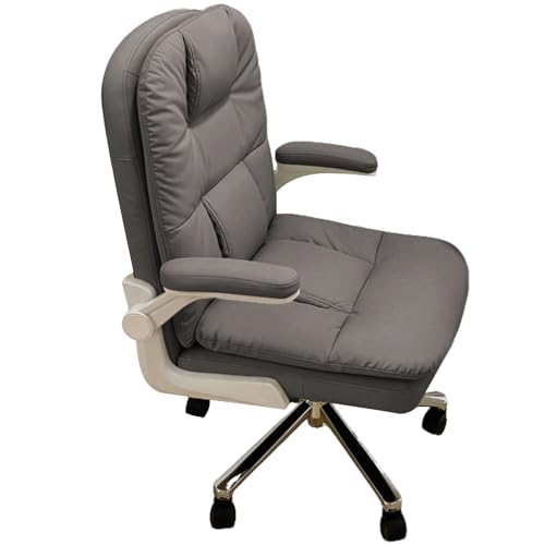 XIGOUZIQU Schreibtischstuhl Stuhl for Arbeitszimmer Gaming-Stuhl, gepolsterte Sitzfläche, mit Rollen & Armlehne weiche Lordosenstütze, for Schlafzimmer/Büro for Die Arbeit(Gray2) von XIGOUZIQU