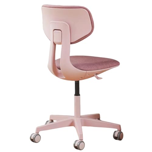 XIGOUZIQU Schreibtischstuhl Stuhl for Arbeitszimmer for gesundes Sitzen einfache Montage weiche Lordosenstütze, mit Rollen Schminktisch Stuhl for Schlafzimmer/Büro(Pink) von XIGOUZIQU